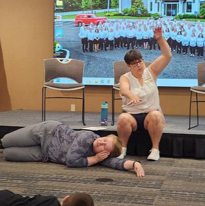 Azra and Joan leading storytime