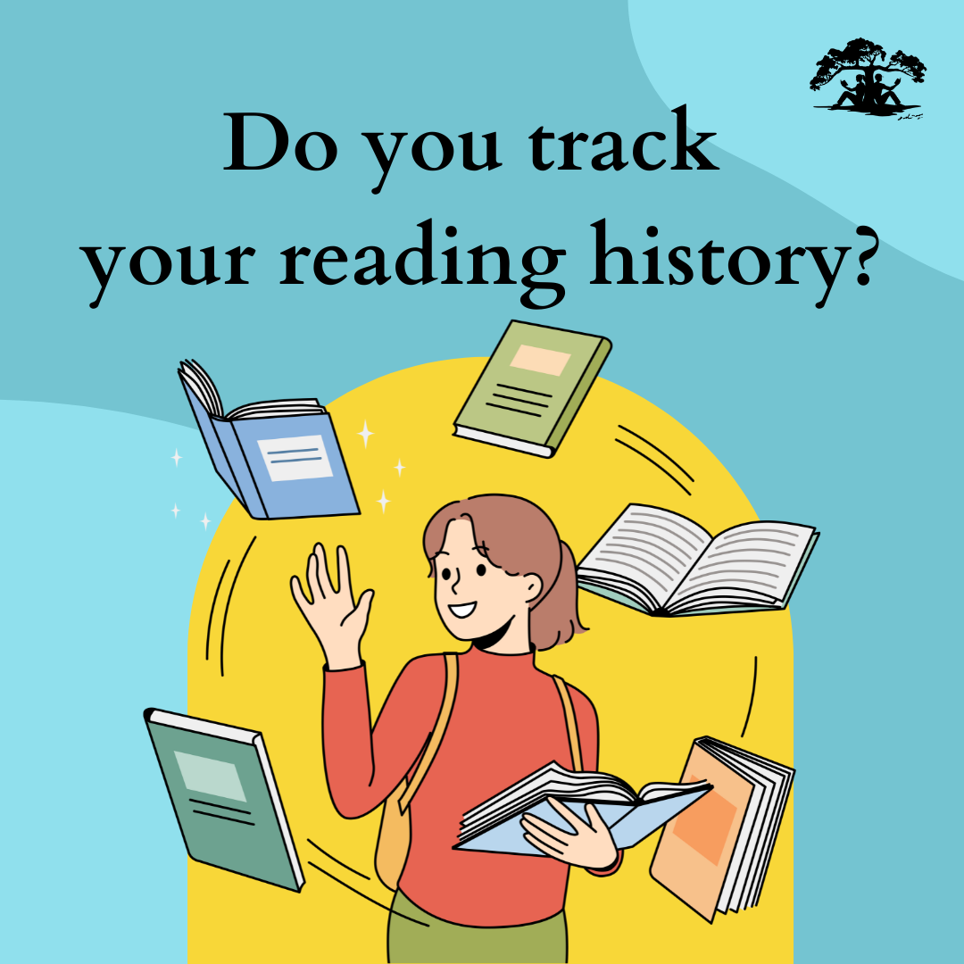 Reading history promotional image with a person juggling a lot of books. 