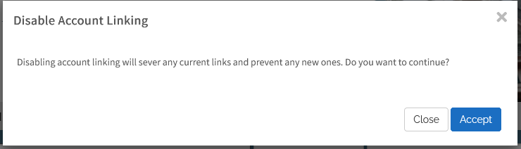 Alert when you disable account linking