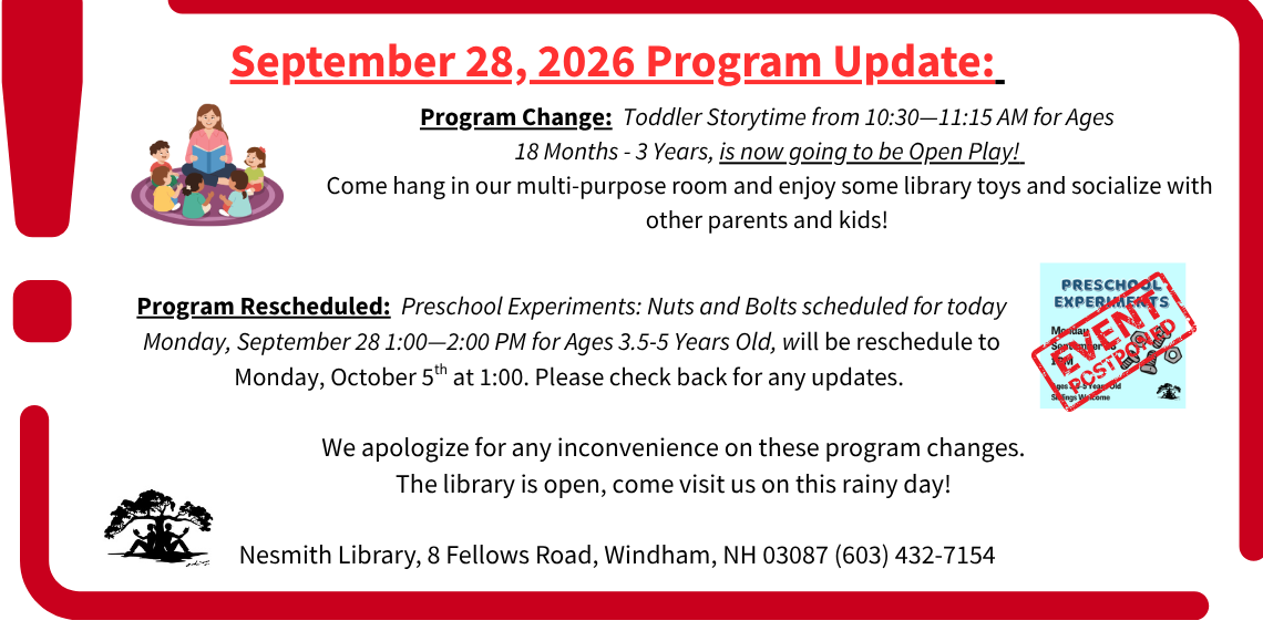 Program Update for September 28th