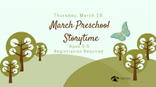 preschool storytime Thursday march 18 10:30 AM